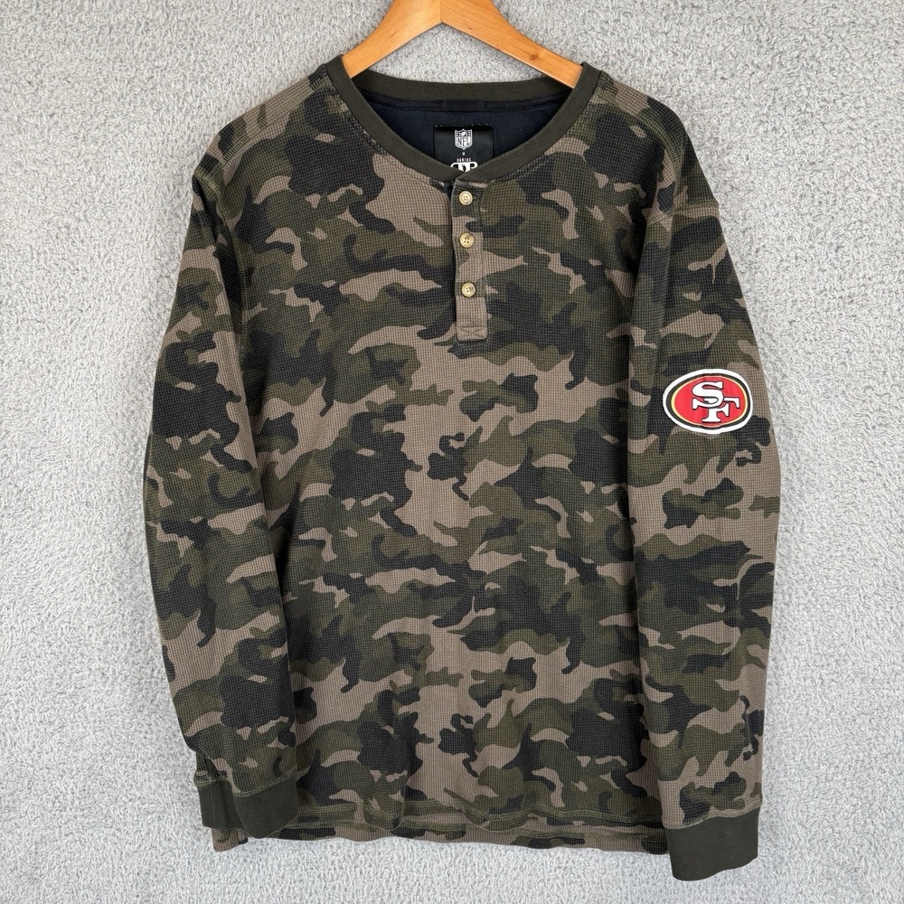 San Francisco 49ers‎ Shirt Men's 2XL Camo NFL x Darius Rucker Henley Thermal